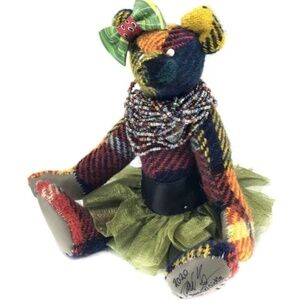 “Persephone” - Wool tartan heirloom teddy bear